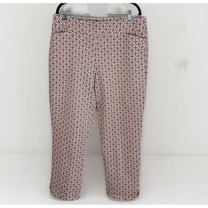 Croft Barrow Women's 16 Effortless Stretch Ankle Pants Maroon Pull On Pockets‎